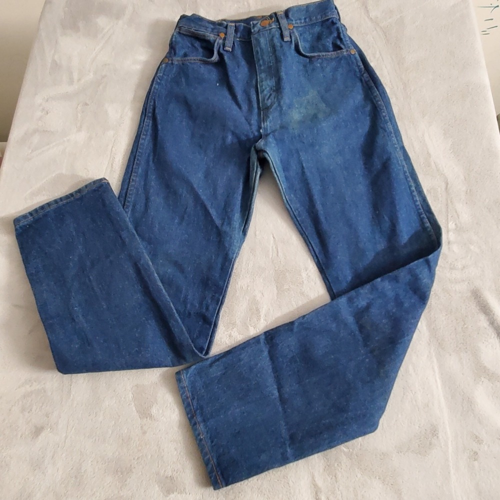 Vintage USA Wrangler 14MWZG‎ Women's 7 X30 Jeans Cowboy Cut Blue Western